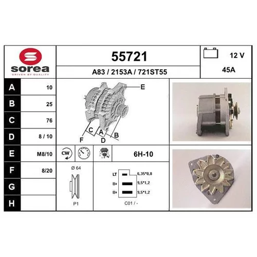 Alternátor EAI 55721