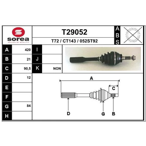 Hnací hriadeľ EAI T29052