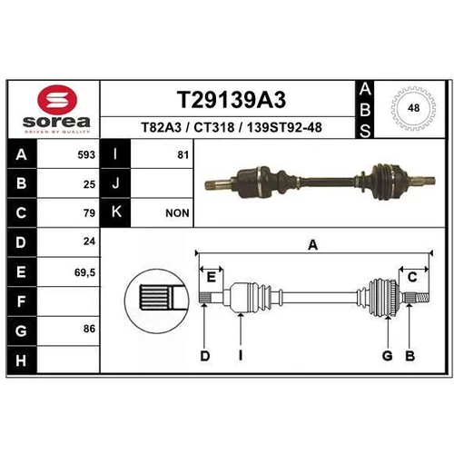 Hnací hriadeľ EAI T29139A3