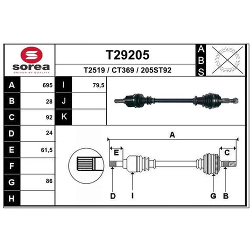 Hnací hriadeľ EAI T29205