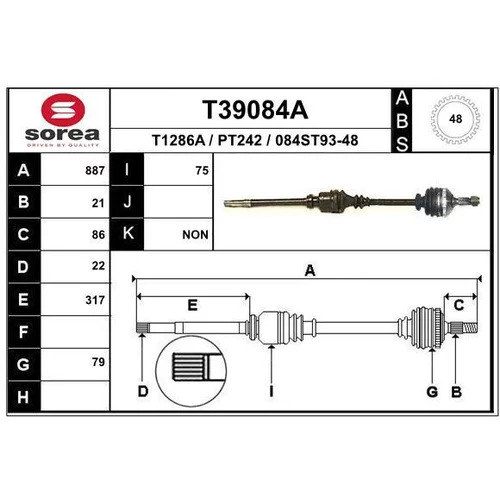 Hnací hriadeľ EAI T39084A