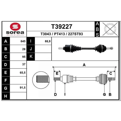 Hnací hriadeľ EAI T39227