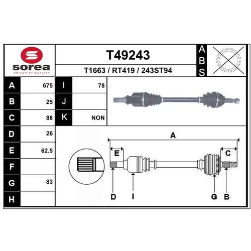 Hnací hriadeľ EAI T49243