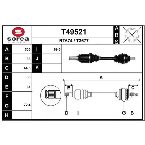 Hnací hriadeľ EAI T49521