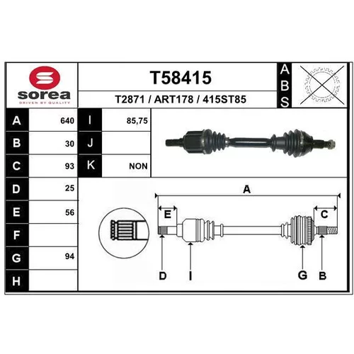 Hnací hriadeľ EAI T58415