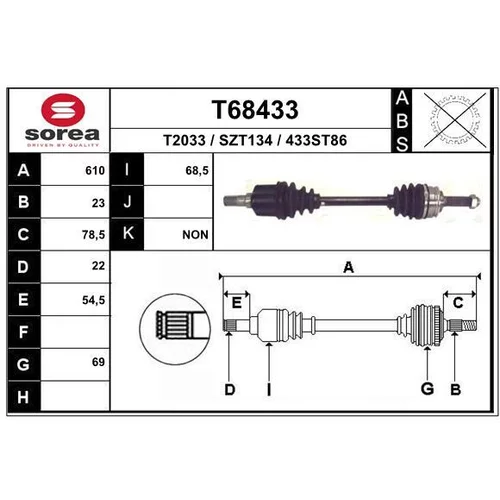 Hnací hriadeľ EAI T68433