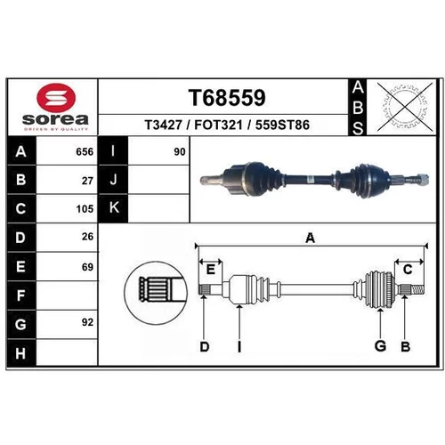 Hnací hriadeľ EAI T68559