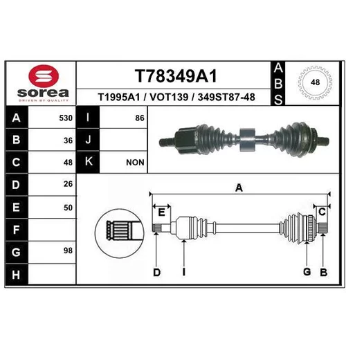 Hnací hriadeľ EAI T78349A1