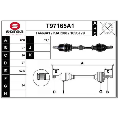 Hnací hriadeľ EAI T97165A1