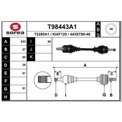 Hnací hriadeľ EAI T98443A1