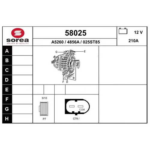 Alternátor EAI 58025