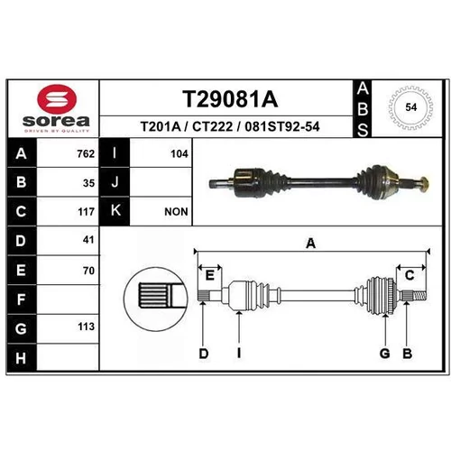 Hnací hriadeľ T29081A /EAI/