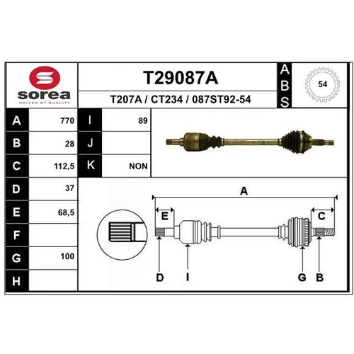 Hnací hriadeľ EAI T29087A