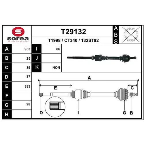 Hnací hriadeľ EAI T29132