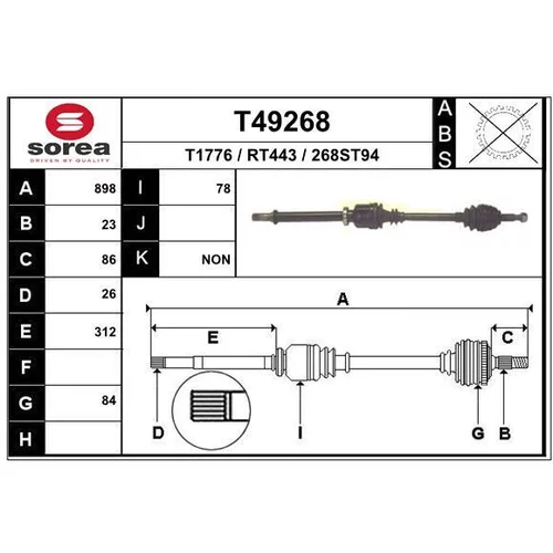 Hnací hriadeľ EAI T49268