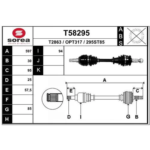 Hnací hriadeľ EAI T58295