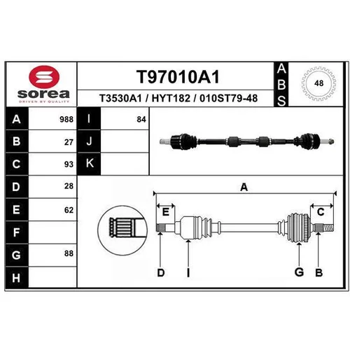 Hnací hriadeľ EAI T97010A1