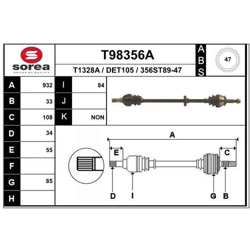 Hnací hriadeľ EAI T98356A