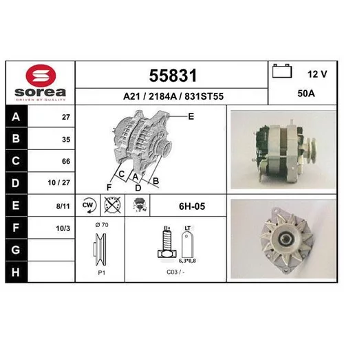 Alternátor EAI 55831