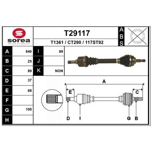 Hnací hriadeľ EAI T29117