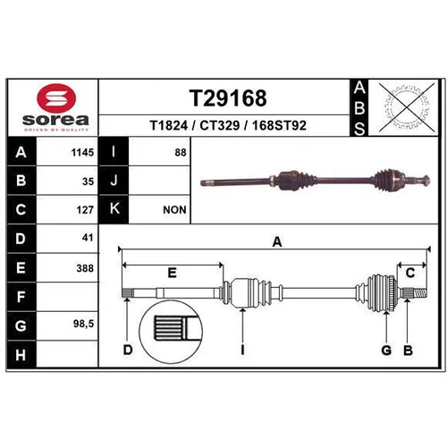 Hnací hriadeľ EAI T29168