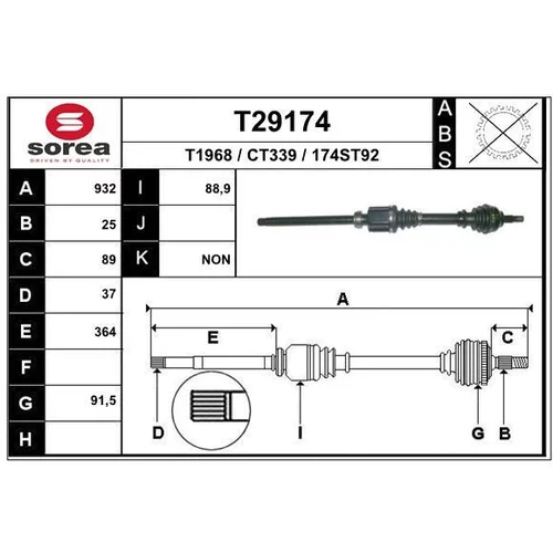 Hnací hriadeľ EAI T29174