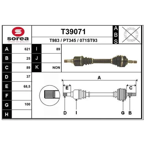 Hnací hriadeľ EAI T39071