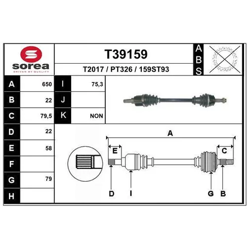 Hnací hriadeľ EAI T39159