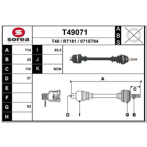 Hnací hriadeľ EAI T49071