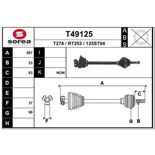 Hnací hriadeľ EAI T49125