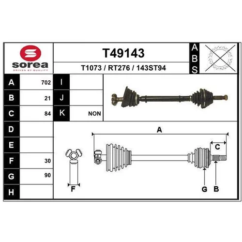 Hnací hriadeľ EAI T49143