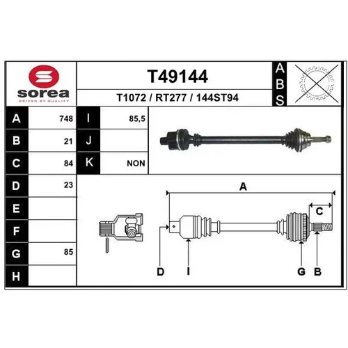 Hnací hriadeľ EAI T49144