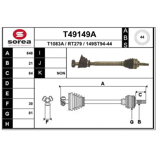 Hnací hriadeľ EAI T49149A