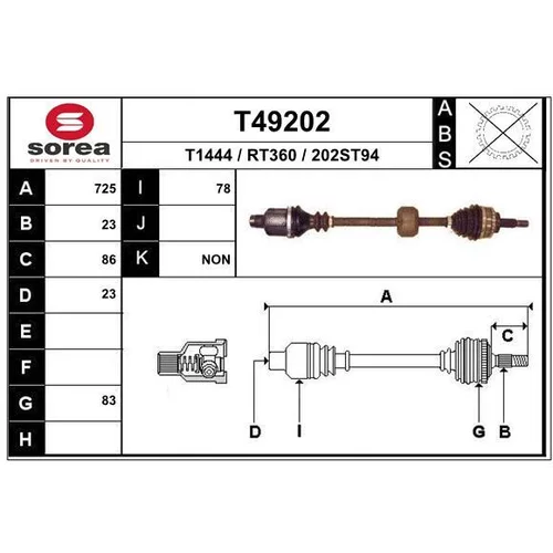 Hnací hriadeľ EAI T49202