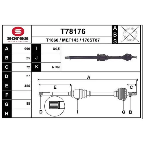 Hnací hriadeľ EAI T78176