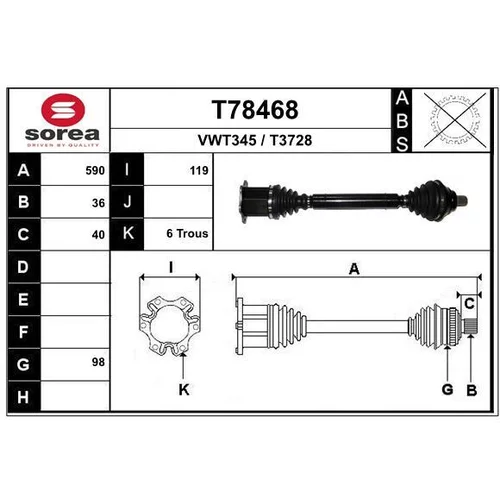 Hnací hriadeľ EAI T78468