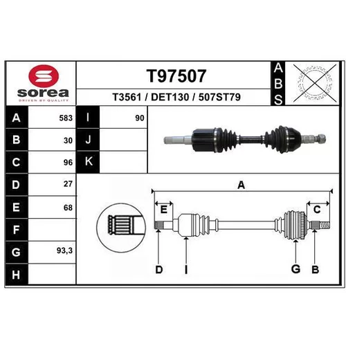 Hnací hriadeľ EAI T97507