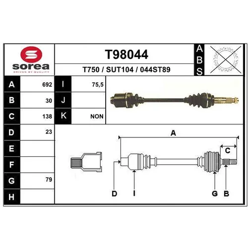 Hnací hriadeľ EAI T98044