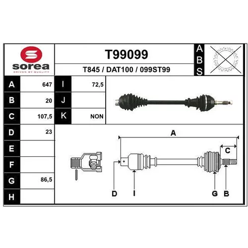 Hnací hriadeľ EAI T99099