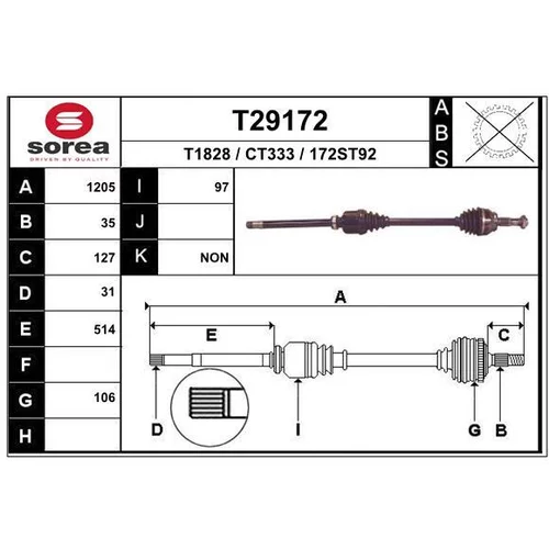 Hnací hriadeľ EAI T29172