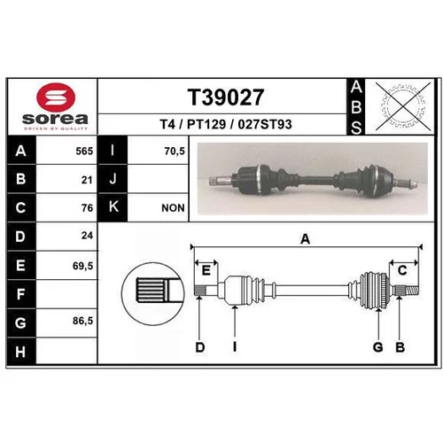 Hnací hriadeľ EAI T39027