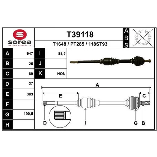 Hnací hriadeľ EAI T39118