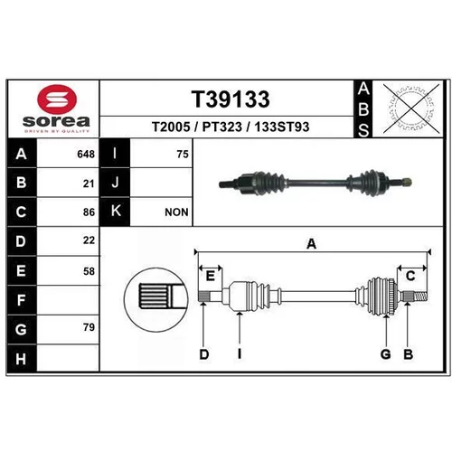 Hnací hriadeľ EAI T39133