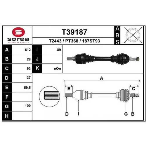 Hnací hriadeľ EAI T39187