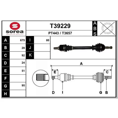 Hnací hriadeľ EAI T39229