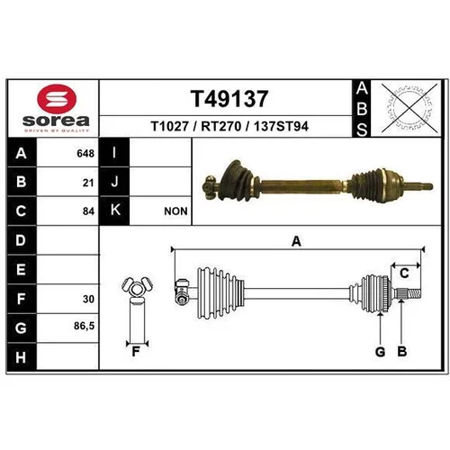 Hnací hriadeľ T49137 /EAI/