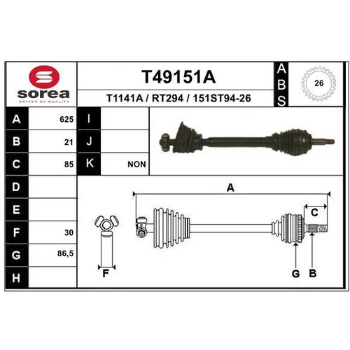 Hnací hriadeľ EAI T49151A