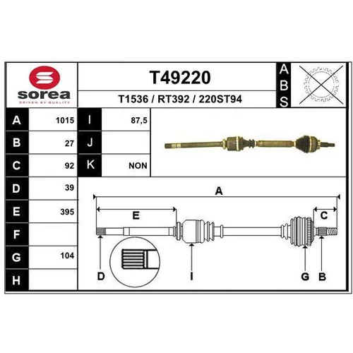 Hnací hriadeľ EAI T49220