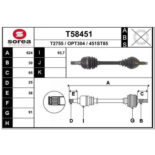 Hnací hriadeľ EAI T58451