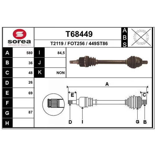 Hnací hriadeľ EAI T68449